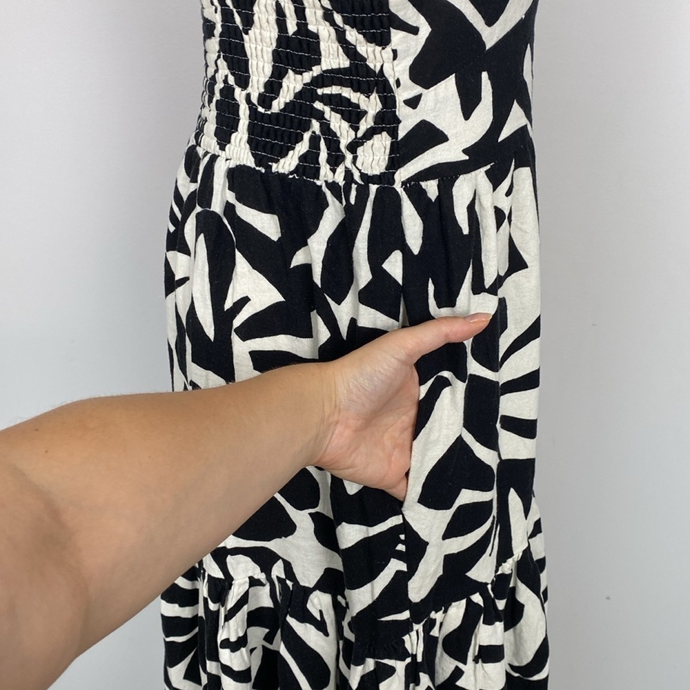 Christian Lacroix black and white tiered linen midi dress size medium - Picture 8 of 16